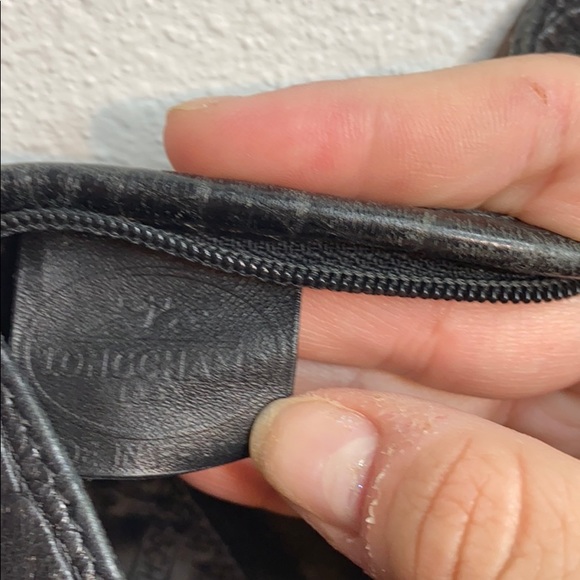 Longchamp Croc Roseau Side Zip Toggle Shoulder Bag - Picture 12 of 16